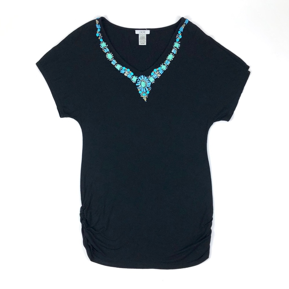 Cache Turquoise Beaded Top - Picture 2 of 8